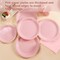 200Pcs Baby Shower Party Supplies Set – Plates, Cups & Napkins for 50 Guests (Pink)